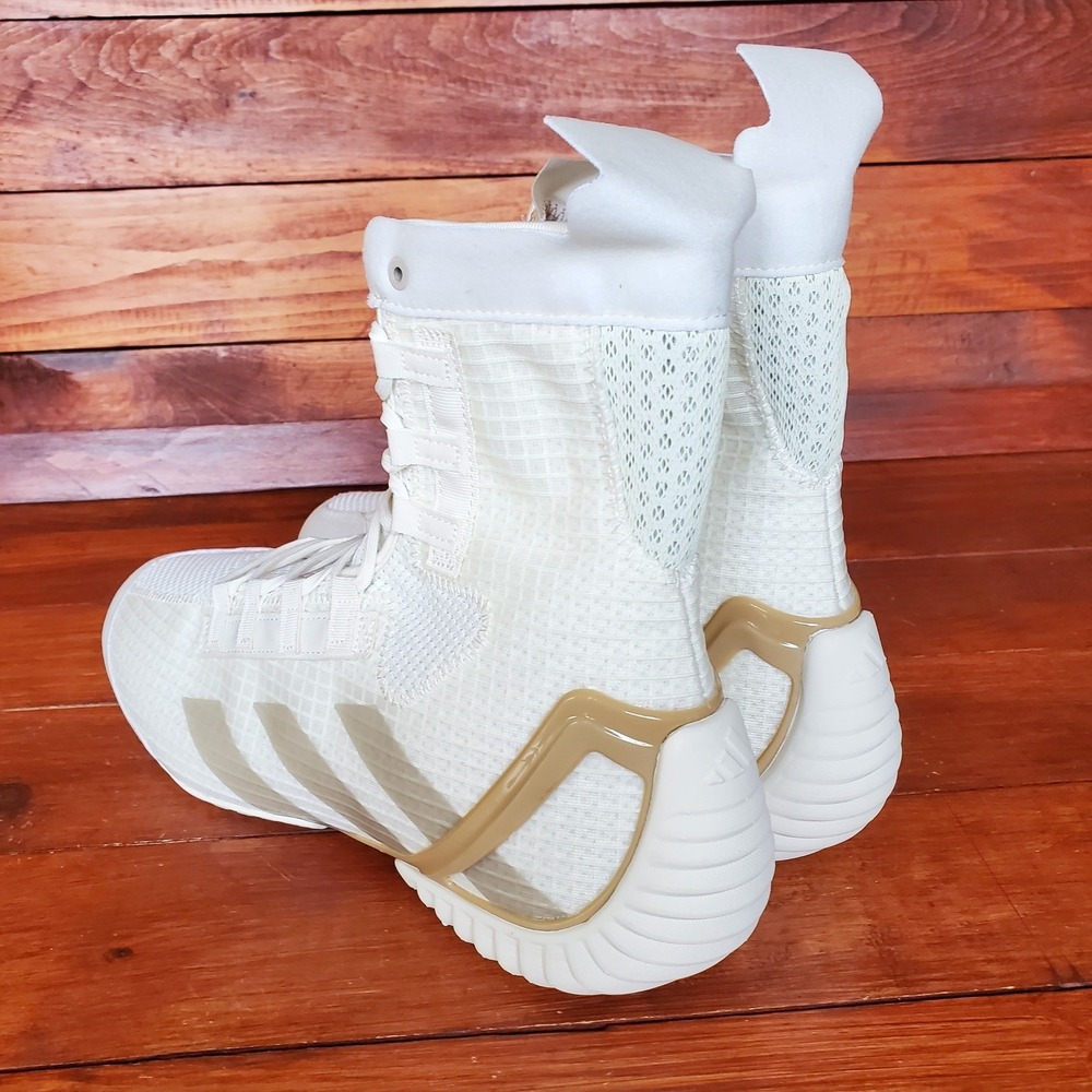 Adidas Speedex 23 Boxing Shoes‎ Men 7 Women 8 Off White Gold High Top New - Picture 2 of 8